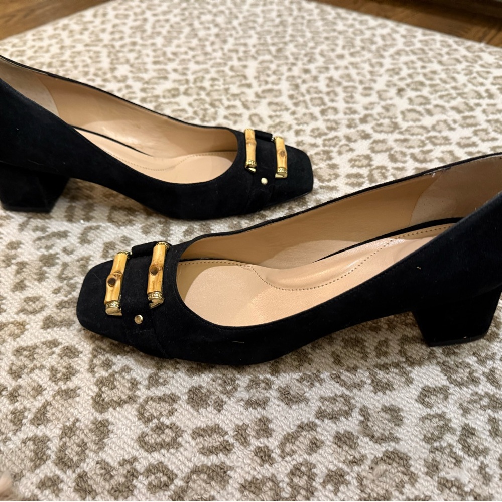 Talbots bamboo buckle heels.
